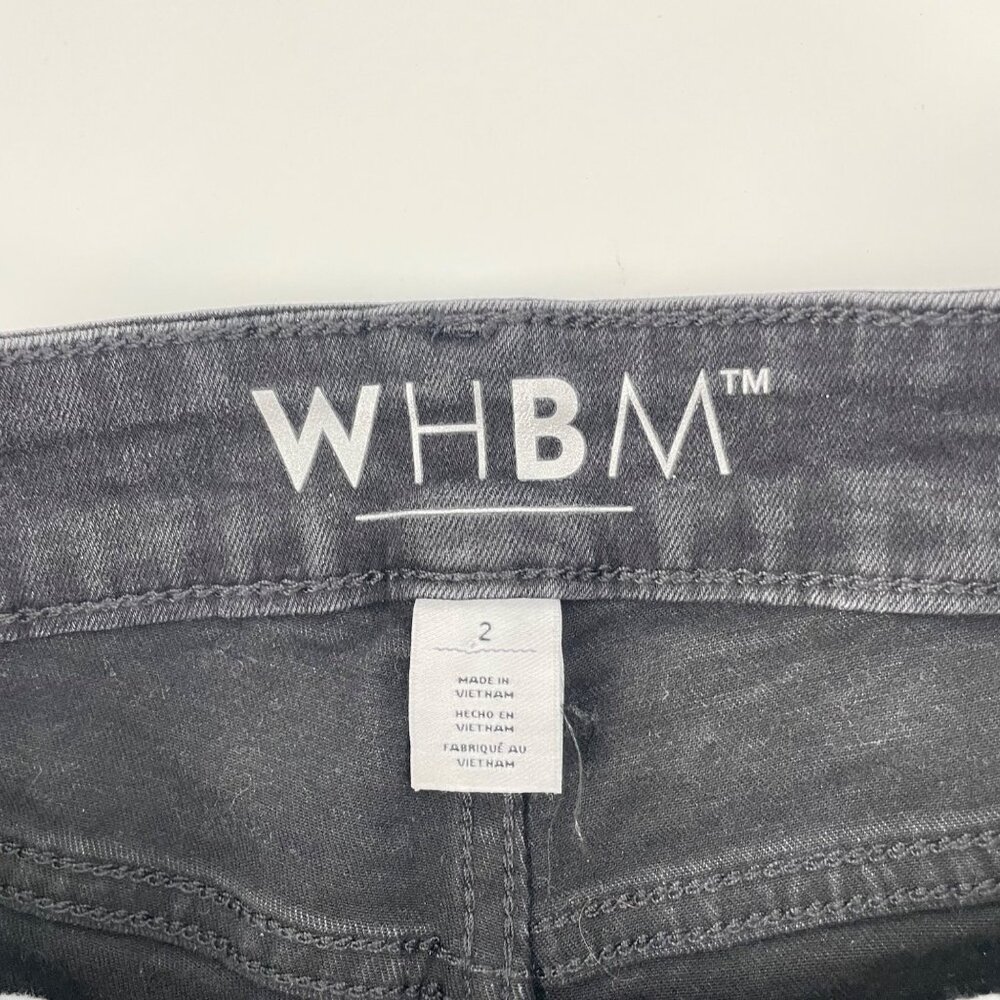 White House Black Market Black Skinny Cuffed Rhinestone Jeans Womens Size 2 - Picture 5 of 8